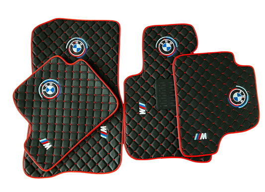 For BMW X7 M Colorful Carbon Car Floor Mats Custom fit Leather for all BMW M Colorful Waterproof Carpet Liner