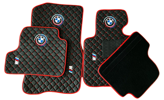 For BMW M Colorful Carbon Car Floor Mats Custom fit Leather for all BMW M Colorful Waterproof Carpet Liner